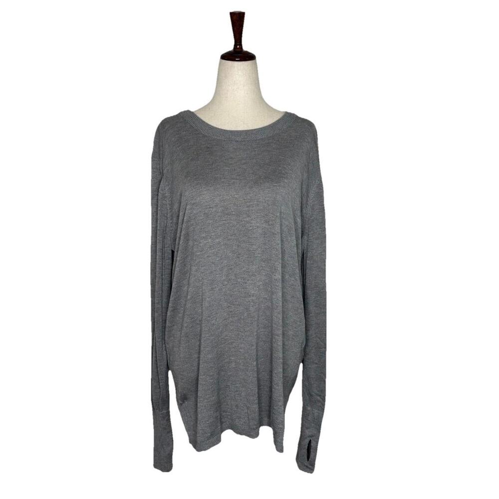 Lululemon Bring It Backbend Open Back Sweater 12 Cashmere Blend Pullover Gray - Picture 3 of 7